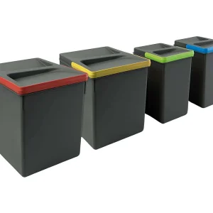 Emuca Keukenlade Recycling Bakken Set | 4 Containers | 15L & 7L | Antracietgrijs Plastic Emuca Keukenlade Recycling Bakken Set | 4 Containers | 15L & 7L | Antracietgrijs Plastic