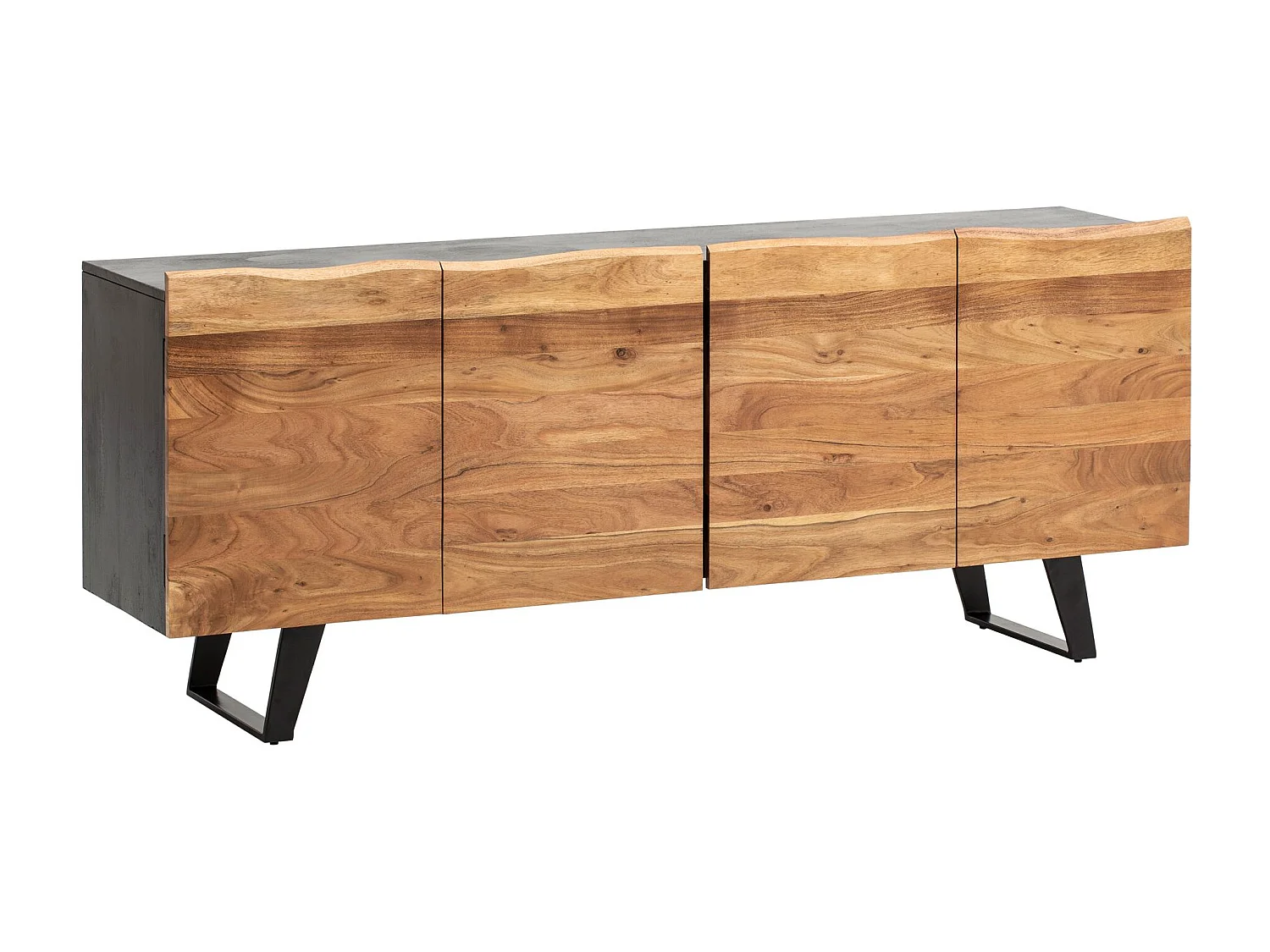 dressoir acacia massief hout 180x75x45 cm dressoir zwart