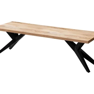 eetkamerbank 160x45x45 cm acacia massief hout metaal