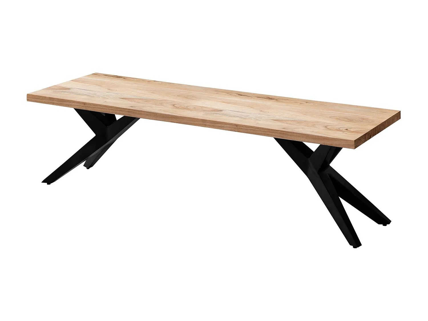eetkamerbank 160x45x45 cm acacia massief hout metaal