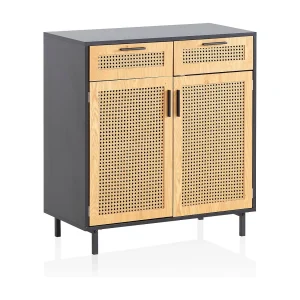 dressoir 80×86,5×40 cm ladekast zwart met Weens dressoir 80×86,5×40 cm ladekast zwart met Weens