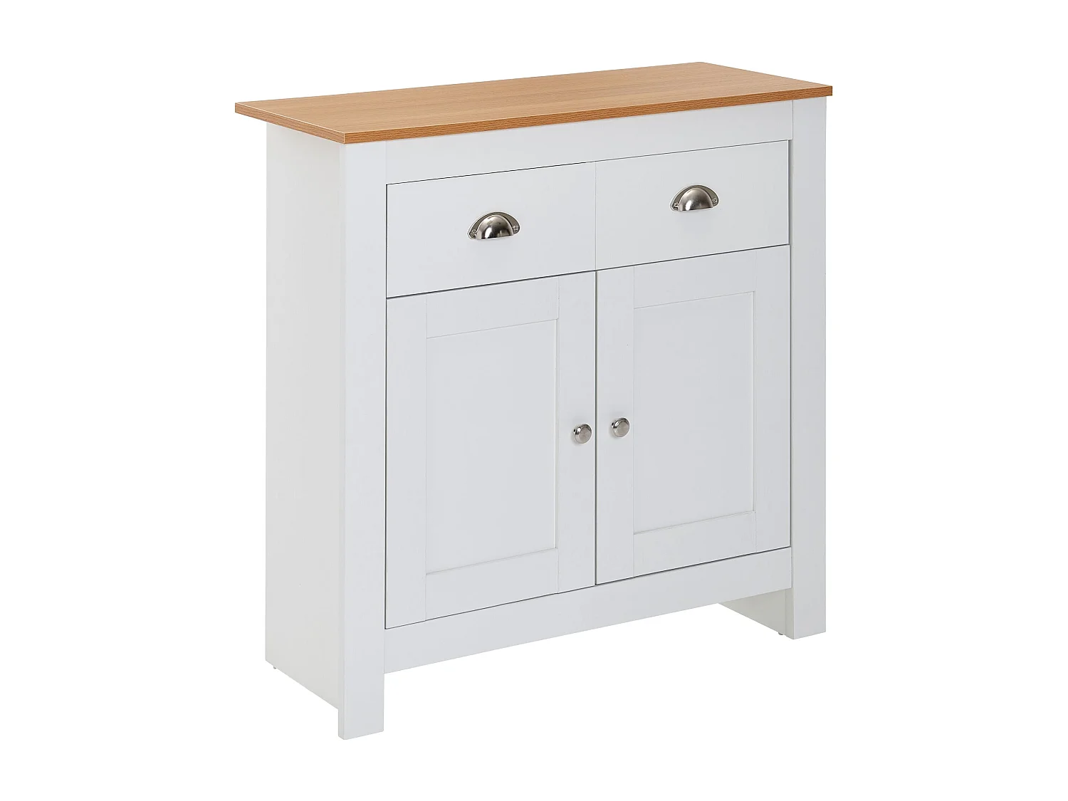 dressoir met 2 lades 79x81x34,5 cm ladekast wit / eiken