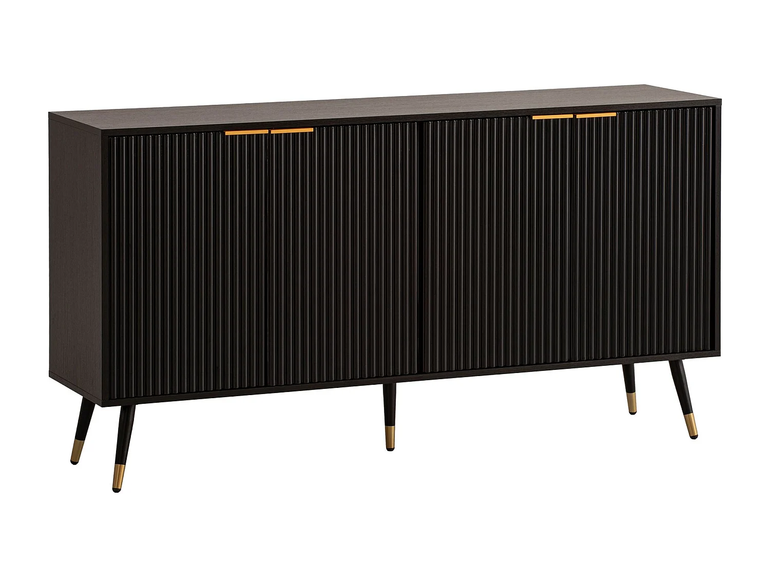 Dressoir 150x81x39 cm Dressoir Zwart met Eiken Decor,