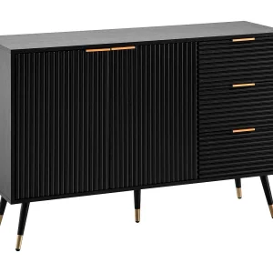 Dressoir 120x80x40 cm Dressoir Zwart met Eiken Decor,