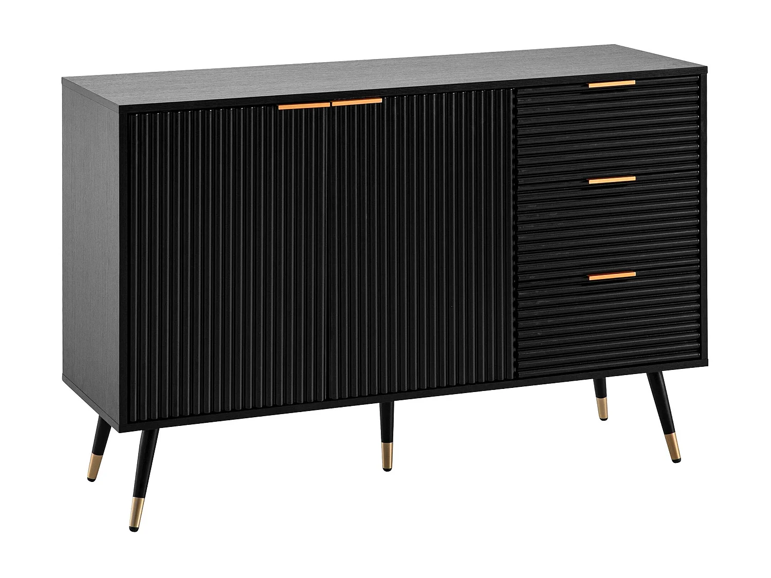 Dressoir 120x80x40 cm Dressoir Zwart met Eiken Decor,