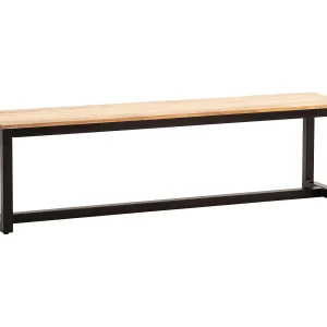 eetkamerbank 120x40x45 cm acacia massief hout metaal