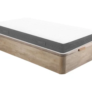 Set 90 x 190 cm bedbodem met opbergruimte natuurlijk licht + pocketvering matras – ENOROS van YSMÉE