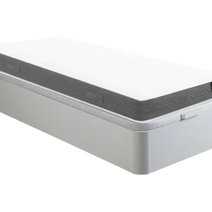 Set 90 x 190 cm bedbodem met opbergruimte wit + matras met pocketveren – ENOROS van YSMÉE