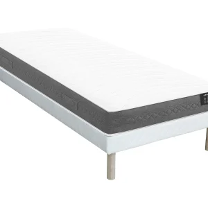 Set 90 x 190 cm gestoffeerde bedbodem + matras met pocketveren – ENOROS van YSMÉE