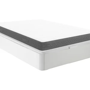 Set 140 x 190 cm opbergbodembak wit + matras pocketveren – ENOROS van YSMÉE