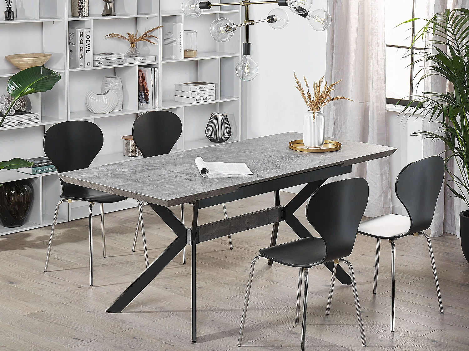 Eettafel uitschuifbaar BENSON Lichtgrijs 140/180 cm 80 cm