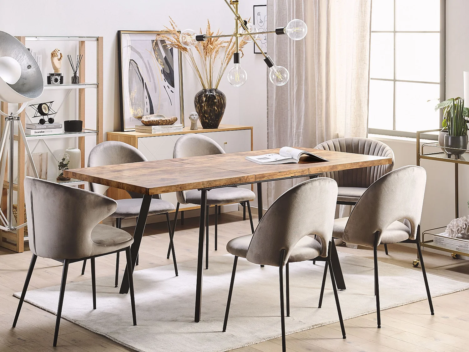 Eettafel uitschuifbaar HARLOW Donkerbruin 140/180 cm 90 cm