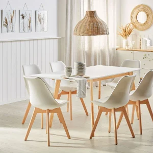 Eettafel uitschuifbaar MEDIO Wit 120/155 cm 80 cm Eettafel uitschuifbaar MEDIO Wit 120/155 cm 80 cm