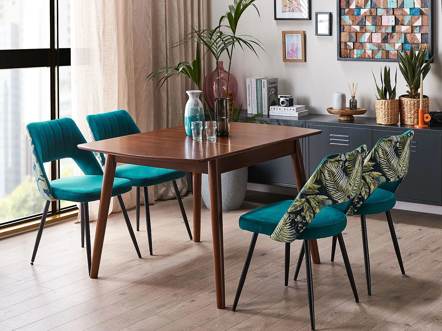 Eettafel uitschuifbaar TOMS Donkerbruin 100/130 cm 80 cm Hout