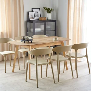Eettafel uitschuifbaar MADOX Licht eikenhout 120/150 cm 75 cm Eettafel uitschuifbaar MADOX Licht eikenhout 120/150 cm 75 cm