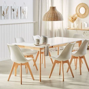 Eettafel uitschuifbaar SOLA Wit 140/180 cm 90 cm Eettafel uitschuifbaar SOLA Wit 140/180 cm 90 cm