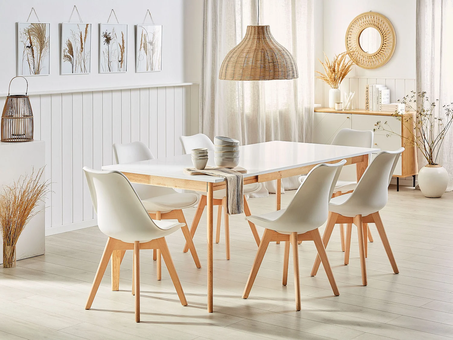 Eettafel uitschuifbaar SOLA Wit 140/180 cm 90 cm