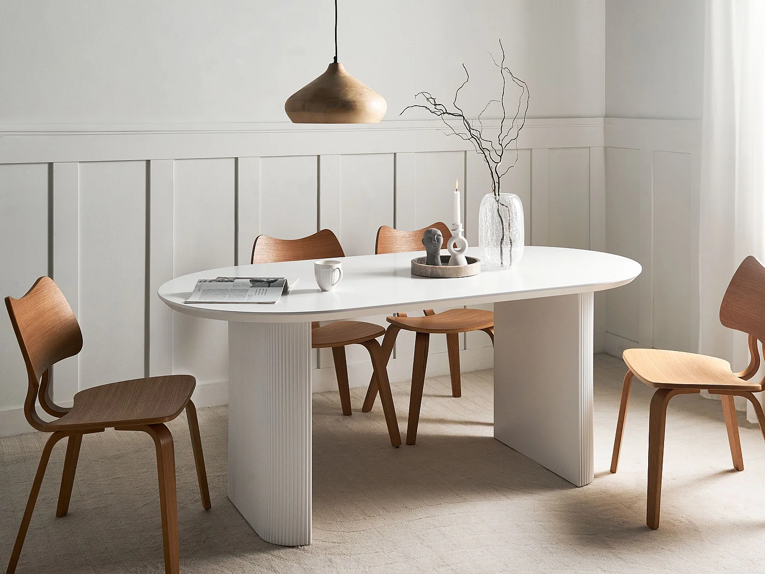 Eettafel MOBERLY Wit 180 cm 90 cm
