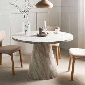 Eettafel MERE Wit marmer 120 cm 120 cm
