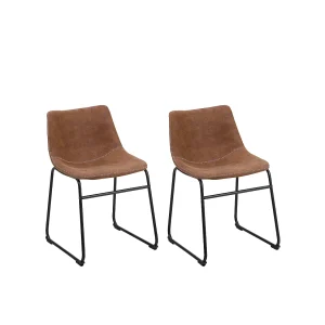 Set van 2 eetkamerstoelen BATAVIA Goudbruin Set van 2 eetkamerstoelen BATAVIA Goudbruin