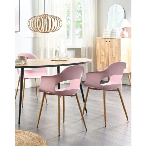 Set van 2 eetkamerstoelen UTICA Roze Set van 2 eetkamerstoelen UTICA Roze