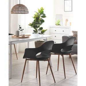 Set van 2 eetkamerstoelen UTICA Zwart Set van 2 eetkamerstoelen UTICA Zwart
