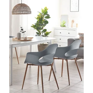 Set van 2 eetkamerstoelen UTICA Lichtgrijs Set van 2 eetkamerstoelen UTICA Lichtgrijs