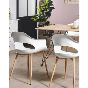 Set van 2 eetkamerstoelen UTICA Wit Set van 2 eetkamerstoelen UTICA Wit