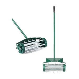 Gazonventilatorroller, gazonrol met steel, 3 cm spijkers en spatbescherming, handverticuteermachine rollend, gazonbeluchter handmatig, verticuteerder gazonwals voor Gazonventilatorroller, gazonrol met steel, 3 cm spijkers en spatbescherming, handverticuteermachine rollend, gazonbeluchter handmatig, verticuteerder gazonwals voor