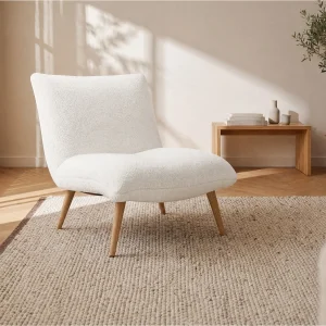Fauteuil van sherpa-stof met schapenvacht-effect PEPITA Fauteuil van sherpa-stof met schapenvacht-effect PEPITA