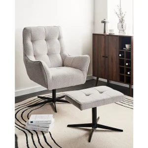 Draaifauteuil MOLLE II met voetenbank Lichtbeige Draaifauteuil MOLLE II met voetenbank Lichtbeige