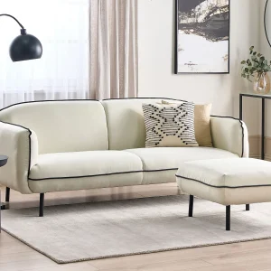 Bank TONSBERG Stof Lichtbeige Met ottomaan 3-zitter