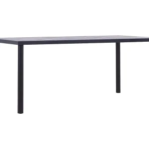 Eettafel 180x90x75 cm MDF zwart en betongrijs Eettafel 180x90x75 cm MDF zwart en betongrijs