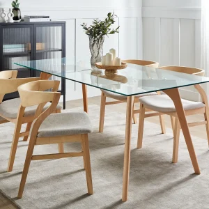 Eettafel HUDSON Transparant 180 cm 90 cm Veiligheidsglas
