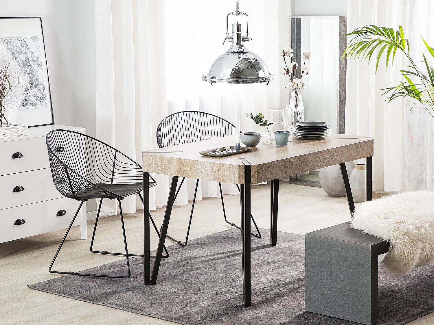Eettafel CAMBELL Taupe 130 cm 80 cm