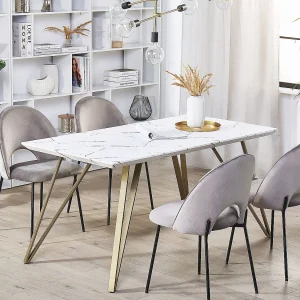 Eettafel MOLDEN Wit/goud 150 cm 80 cm