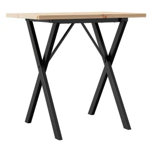 Eettafel X-frame 80x50x75,5 cm massief grenenhout en staal Eettafel X-frame 80x50x75,5 cm massief grenenhout en staal