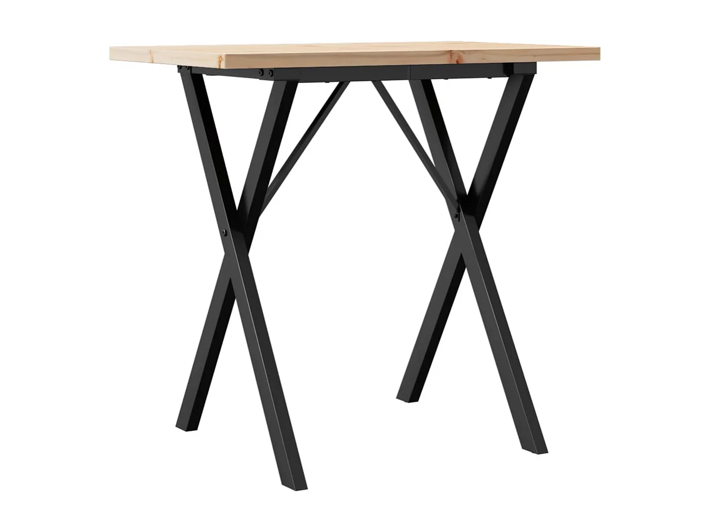 Eettafel X-frame 80x50x75,5 cm massief grenenhout en staal
