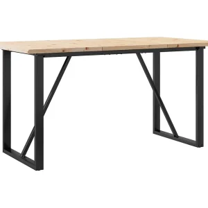 Eettafel O-frame 160x80x75,5 cm massief grenenhout en staal