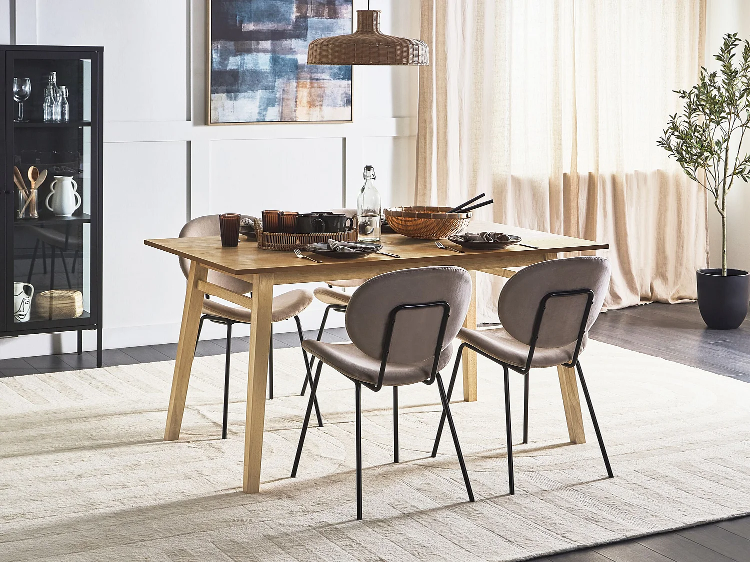 Eettafel VARLEY Natuurlijk essenhout 150 cm 90 cm