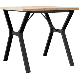 Eettafel Y-frame 90x90x75,5 cm massief grenenhout en staal Eettafel Y-frame 90x90x75,5 cm massief grenenhout en staal