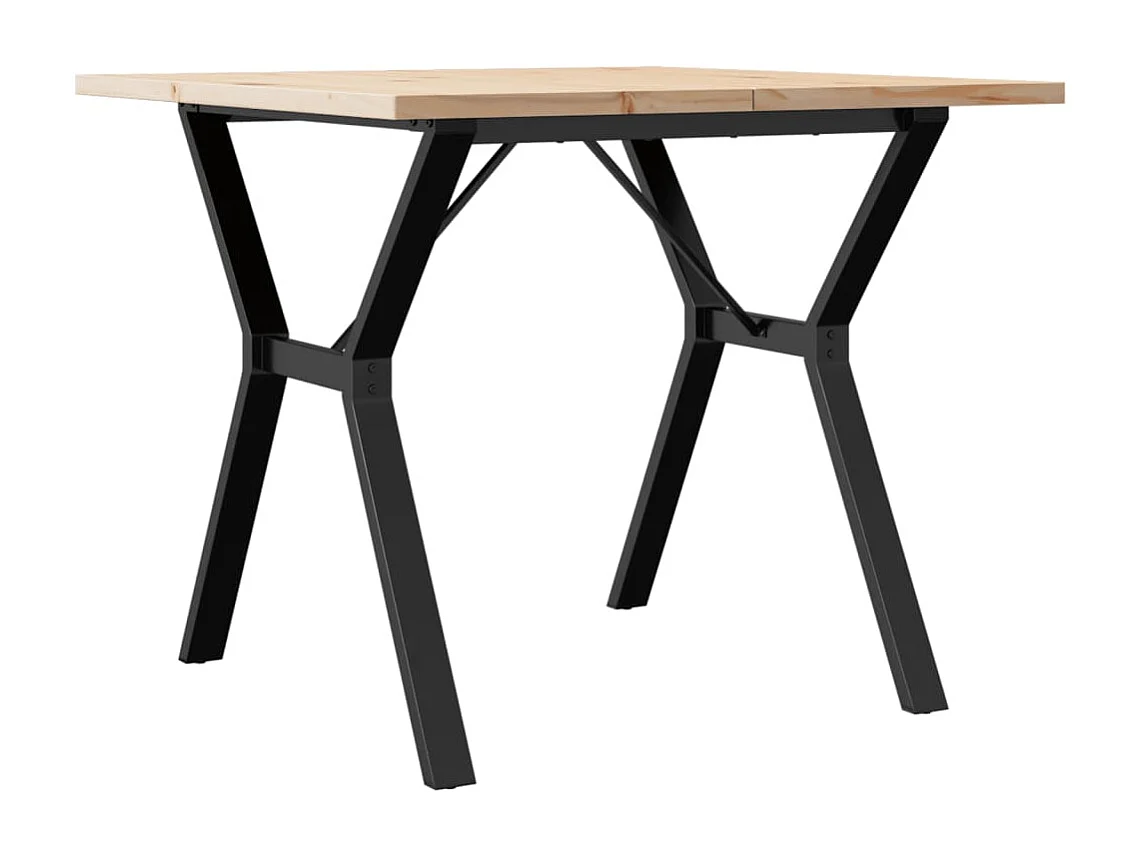 Eettafel Y-frame 90x90x75,5 cm massief grenenhout en staal