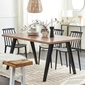Eettafel LENISTER Bruin/zwart 150 cm 90 cm