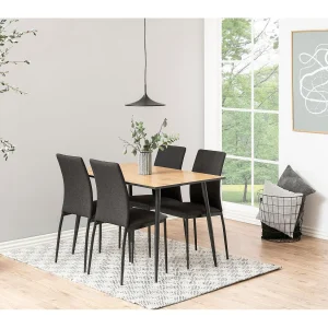 Eettafel voor 4 personen hout en zwart 120cm MIRA Industriële Stijl Eettafel voor 4 personen hout en zwart 120cm MIRA Industriële Stijl
