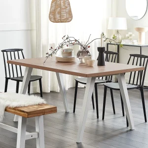 Eettafel LENISTER Bruin/wit 150 cm 90 cm