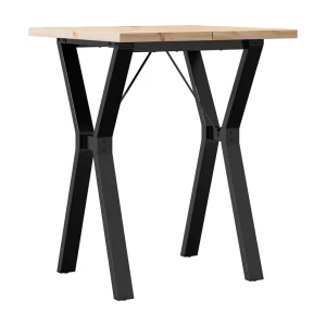 Eettafel Y-frame 60x60x75,5 cm massief grenenhout en staal Eettafel Y-frame 60x60x75,5 cm massief grenenhout en staal
