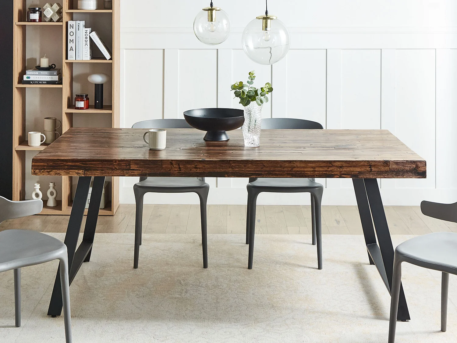 Eettafel WARTON Donkerbruin 180 cm 90 cm Dennenhout