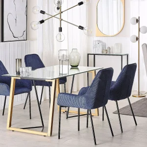 Eettafel TACOMA Lichtbruin 140 cm 80 cm Veiligheidsglas Eettafel TACOMA Lichtbruin 140 cm 80 cm Veiligheidsglas