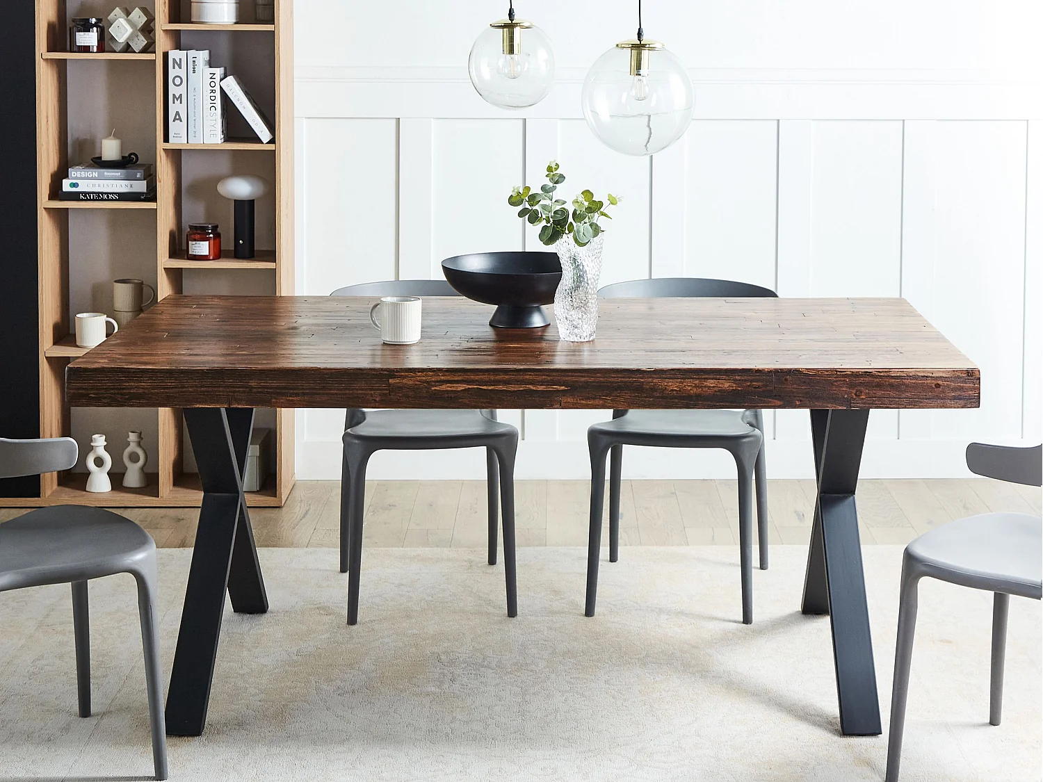 Eettafel CLIFTON Donkerbruin 180 cm 90 cm Dennenhout