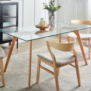 Eettafel HUDSON Transparant 160 cm 90 cm Veiligheidsglas